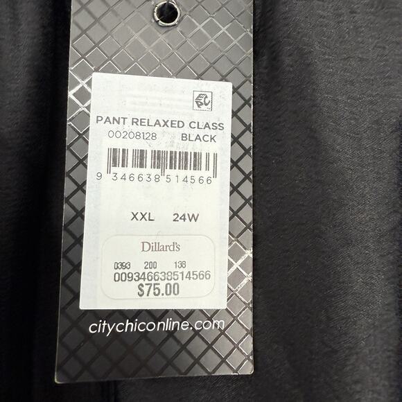 City Chic NEW Silky Pull on Jogger Pants Plus size 24 XXL Black elastic Waist - Picture 11 of 12